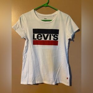 Levi's Womens Cotton T-Shirt with Logo Small White